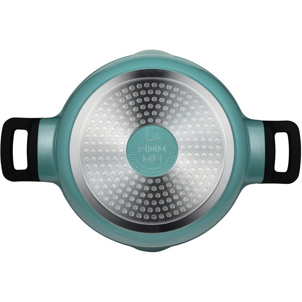 Cratita cu capac BERGNER Vibrance BG-57266-BLL-RO, 5l, 24cm, aluminiu, turcoaz