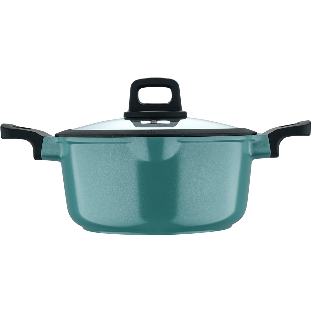 Cratita cu capac BERGNER Vibrance BG-57266-BLL-RO, 5l, 24cm, aluminiu, turcoaz