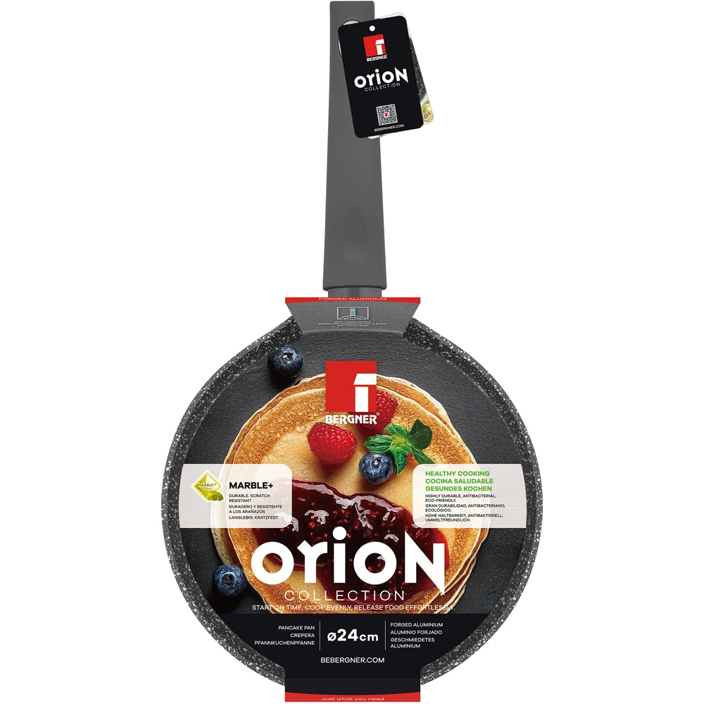 Tigaie clatite BERGNER Orion BG-8522-MBG, 24cm, aluminiu, gri