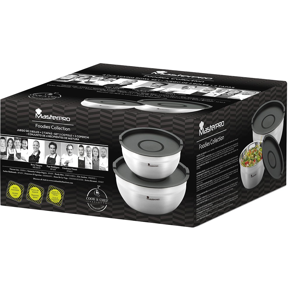 Set boluri MASTERPRO Foodies BGMP-1553, 2 piese, inox, argintiu