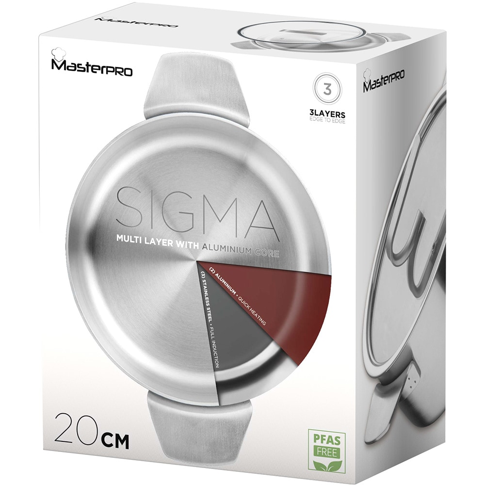 Cratita MASTERPRO Sigma BGMP-1665-MM, 2.9l, 20cm, inox, argintiu