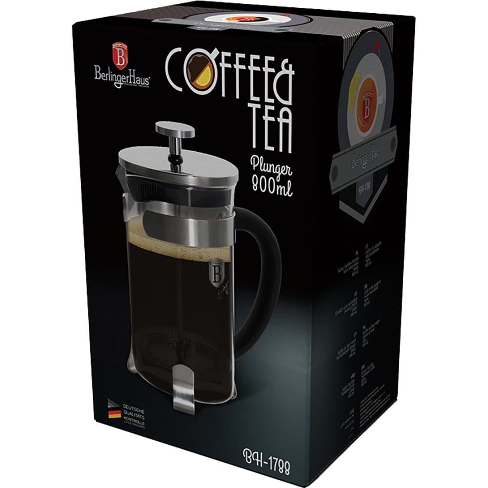 Infuzor ceai BERLINGER HAUS BH1788, 0.8l, sticla/otel inoxidabil, transparent