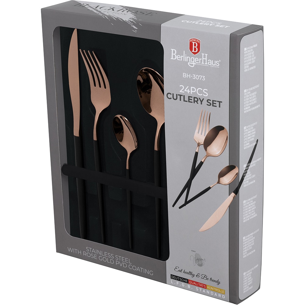 Set tacamuri BERLINGER HAUS BH3073, 24 piese, otel inoxidabil, rose gold
