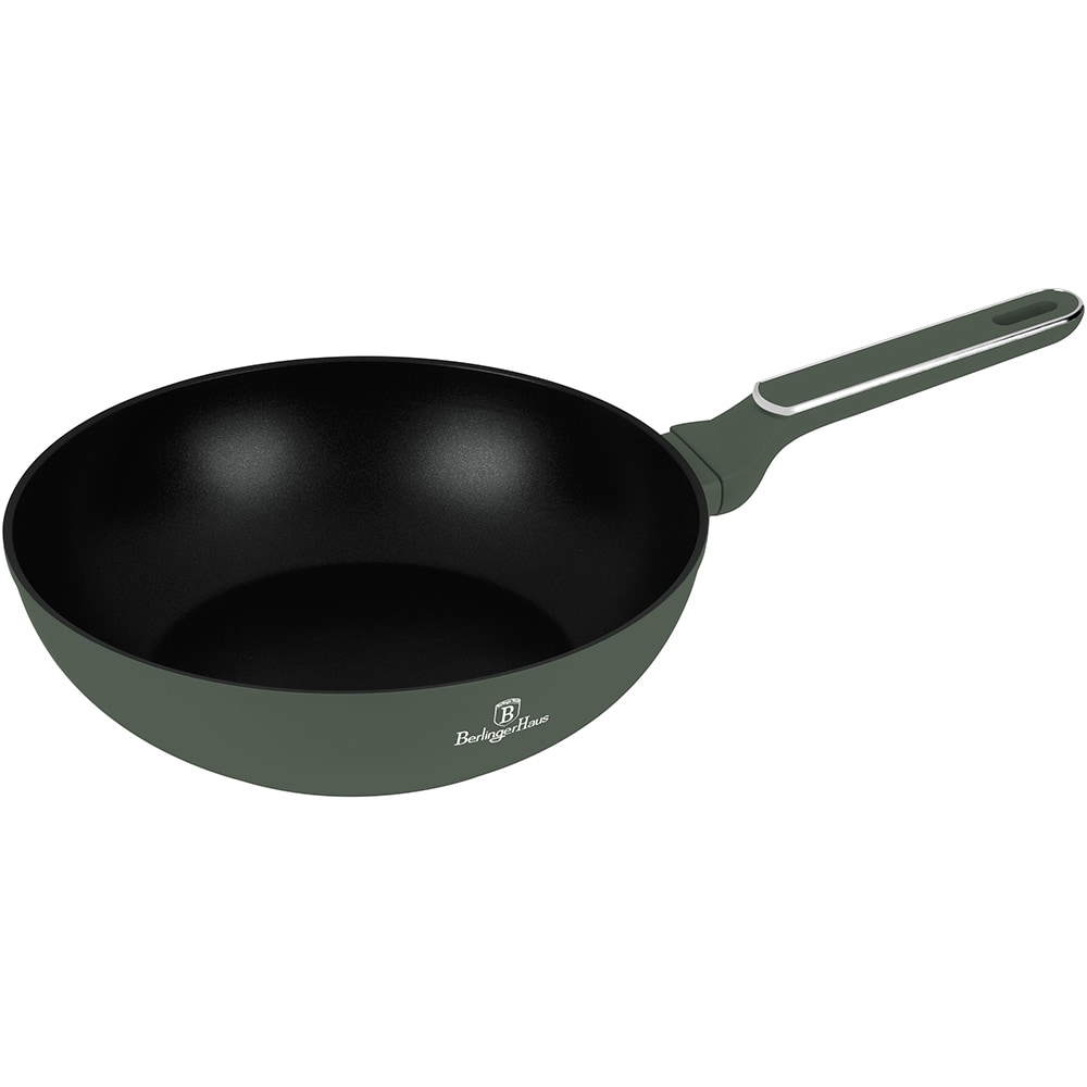 Tigaie Wok BERLINGER HAUS BH 8159, 28cm, aluminiu, verde mat