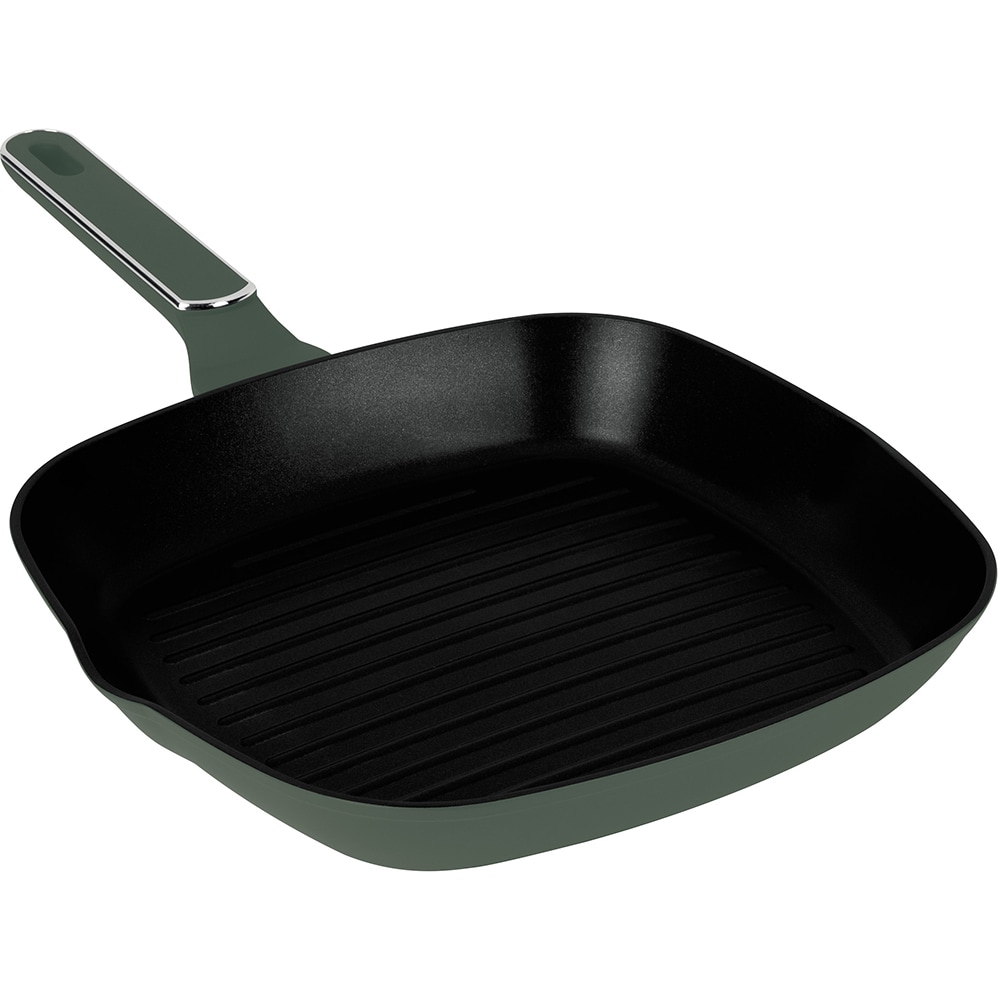 Tigaie grill BERLINGER HAUS BH 8161, 28cm, aluminiu, verde mat