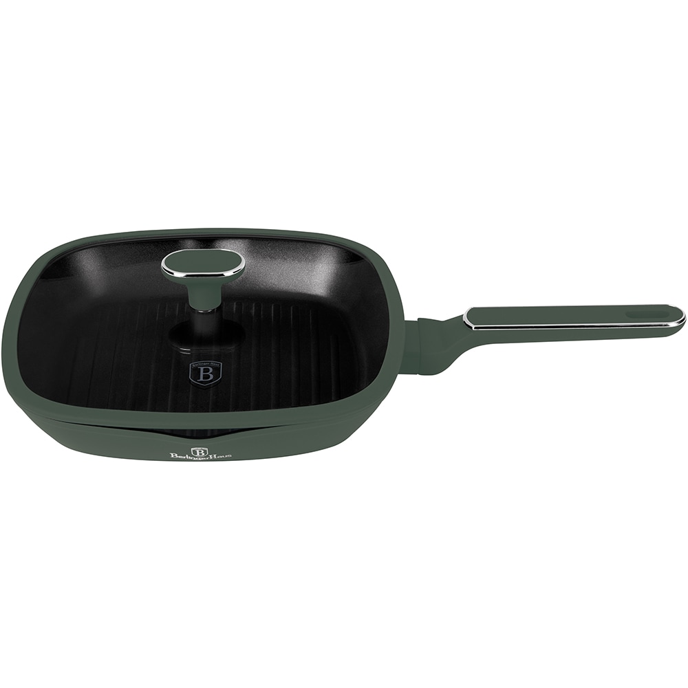 Tigaie grill BERLINGER HAUS BH 8162, 28cm, aluminiu, verde mat