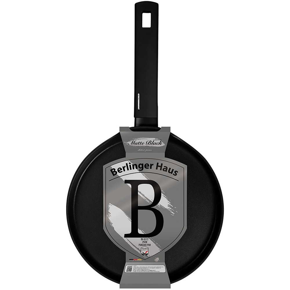 Tigaie clatite BERLINGER HAUS BH8172 Matte Black Collection, 25cm, aluminiu, negru