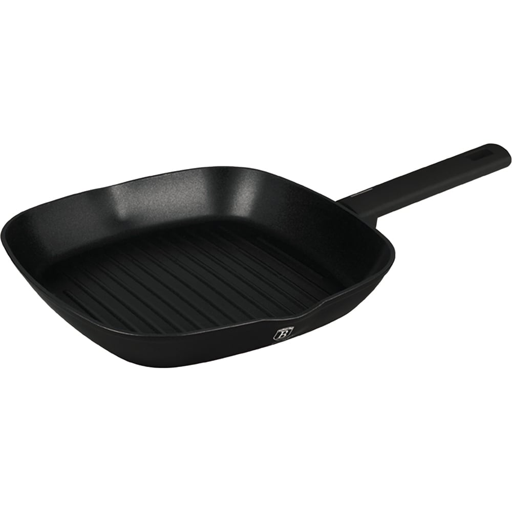 Tigaie grill BERLINGER HAUS BH8183 Matte Black Collection, 28cm, aluminiu, negru