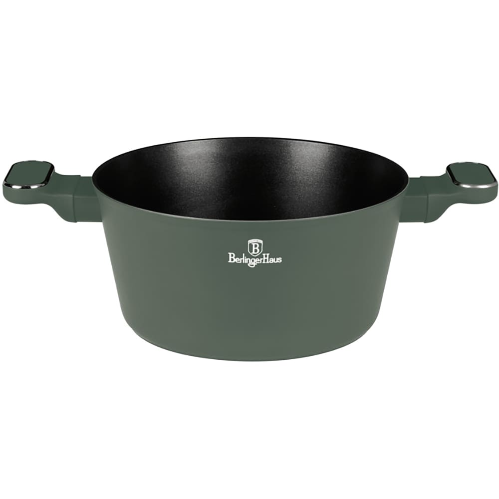 Cratita cu capac BERLINGER HAUS BH 8201, 24 cm, aluminiu, verde mat