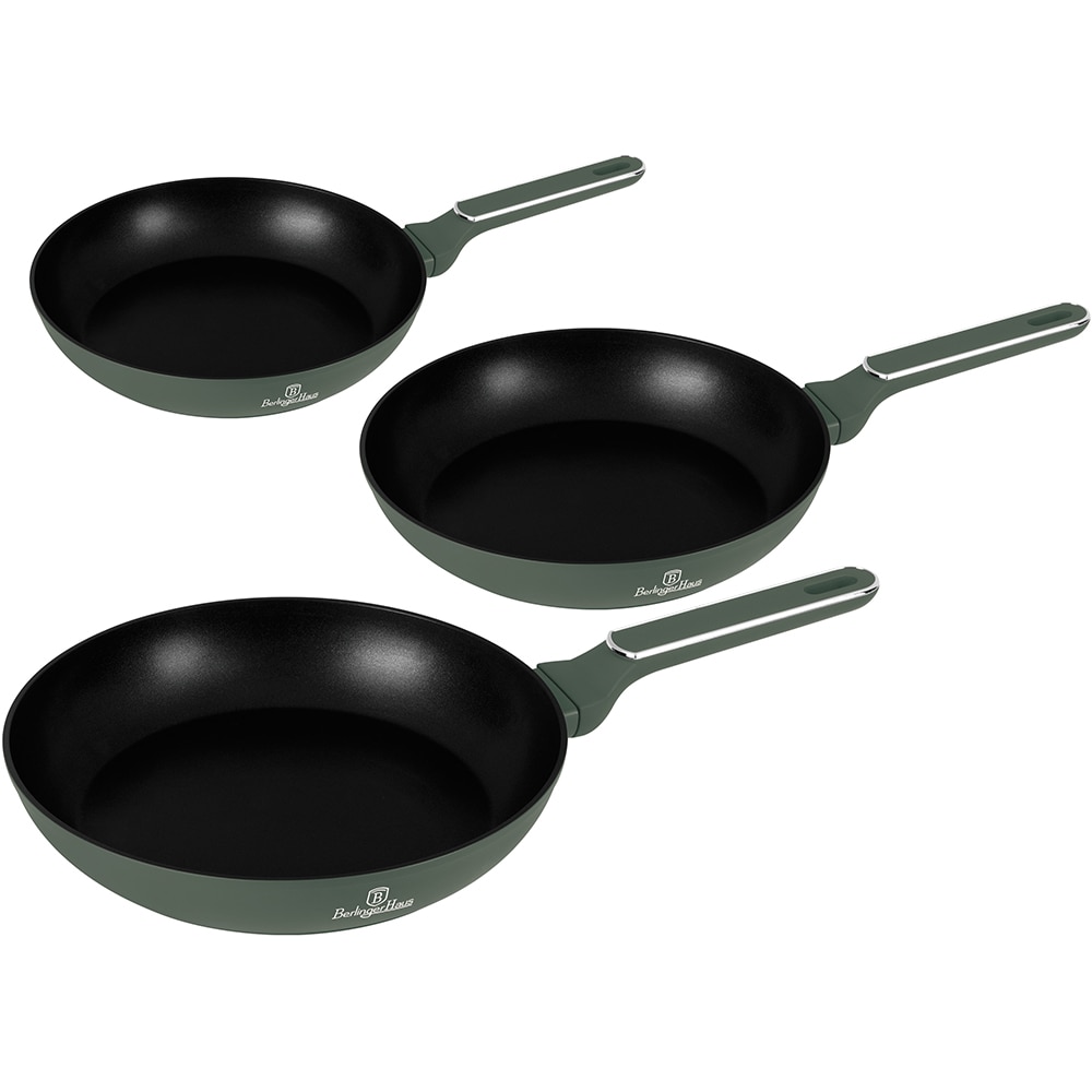 Set tigai BERLINGER HAUS BH 8206, 3 piese, 1-2.4l, 20-28cm, aluminiu, verde mat