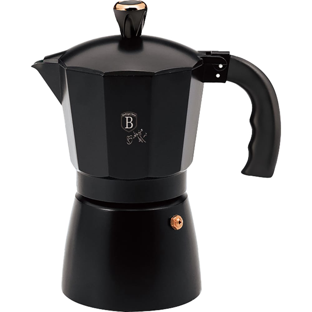 Espressor aragaz BERLINGER HAUS Black-Rose Gold BH8562, 9 cesti, 450 ml, aluminiu, negru