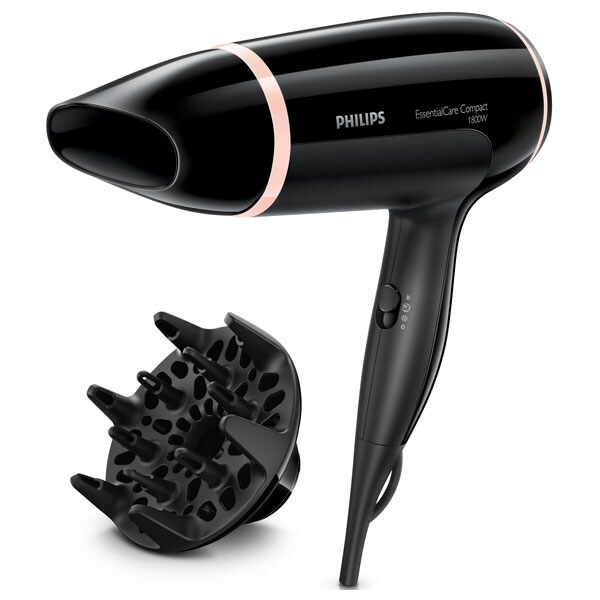Uscator de par PHILIPS BHD004/00, 1800W, 3 viteze, 3 trepte temperatura, Thermoprotect, negru
