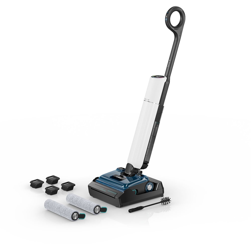 Aspirator vertical cu spalare BOSCH OneFlow Seria 4 BHF41WX, 0.72l, autonomie max 40 min, bleumarin-alb