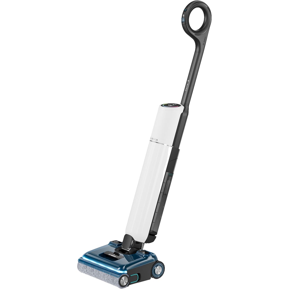 Aspirator vertical cu spalare BOSCH OneFlow Seria 4 BHF41WX, 0.72l, autonomie max 40 min, bleumarin-alb