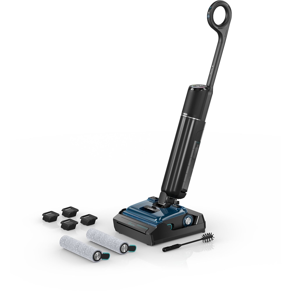 Aspirator vertical cu spalare BOSCH OneFlow Seria 6 BHF61BX, 0.72l, autonomie max 40 min, bleumarin-negru