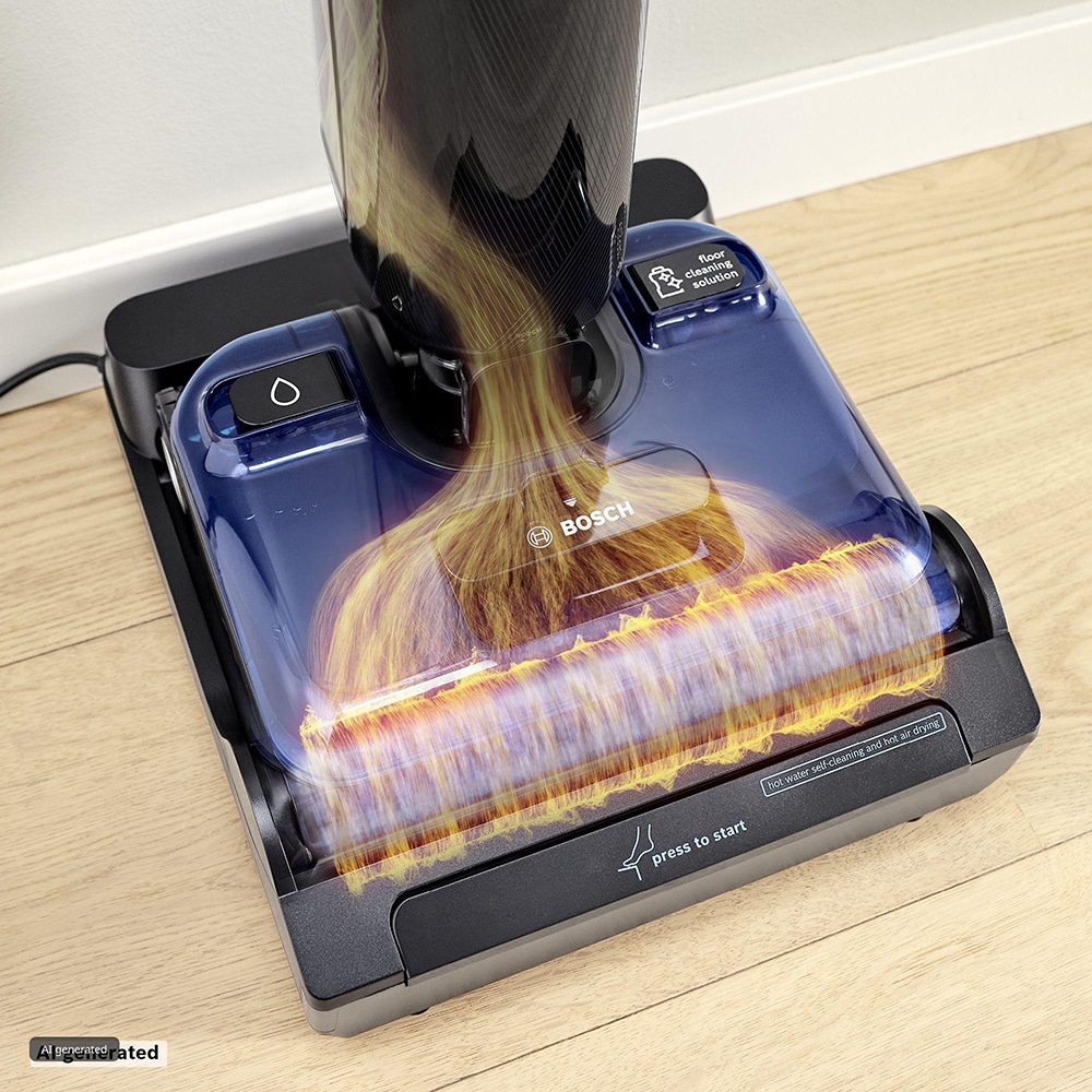 Aspirator vertical cu spalare BOSCH OneFlow Seria 6 BHF61BX, 0.72l, autonomie max 40 min, bleumarin-negru
