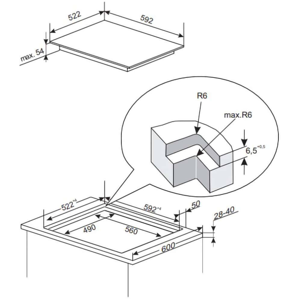 Plita incorporabila HANSA BHI68303, Inductie, 4 arzatoare, Touch control, negru