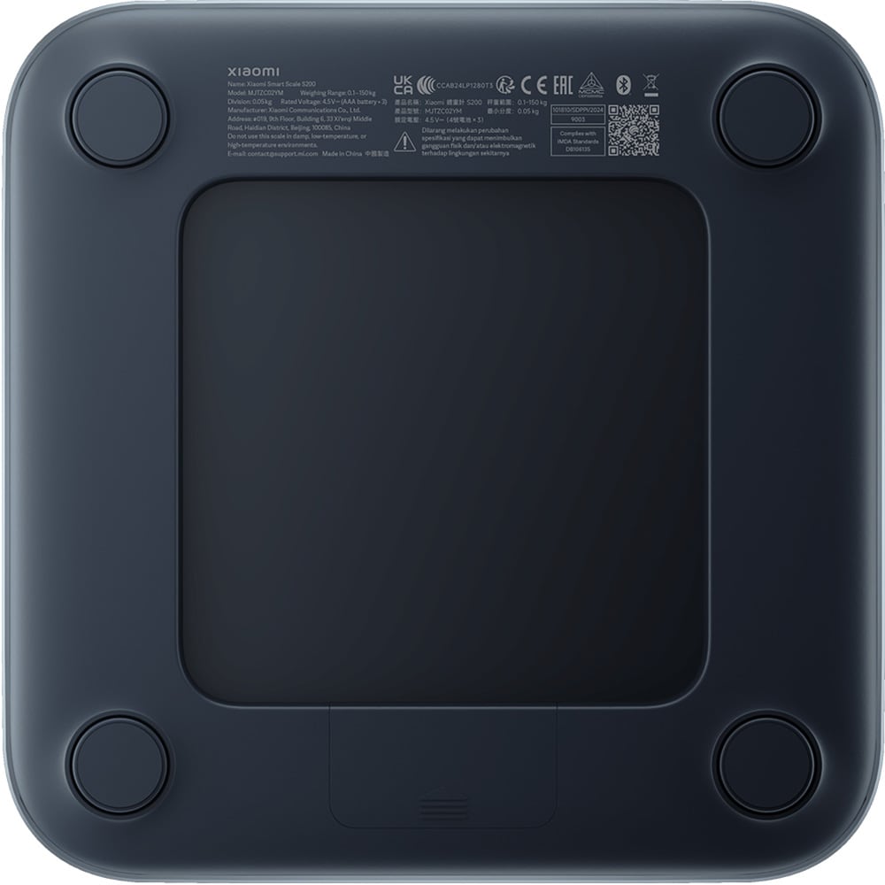 Cantar corporal XIAOMI Smart Scale S200, 150kg, Bluetooth, sticla, gri