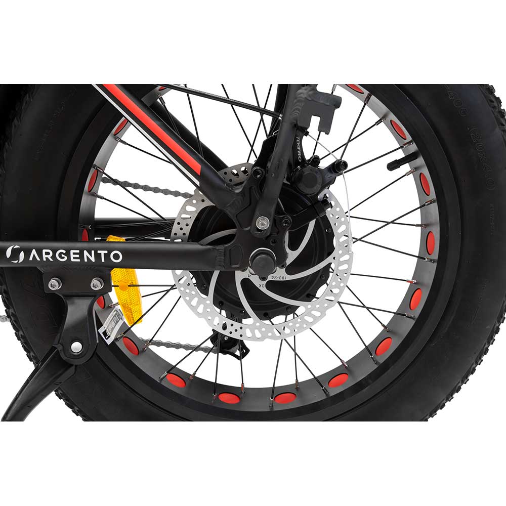 Bicicleta asistata electric ARGENTO E-MOBILITY Bi Max+ Fat eBike, roata 20", motor 250W, viteza max 25 Km/h, negru
