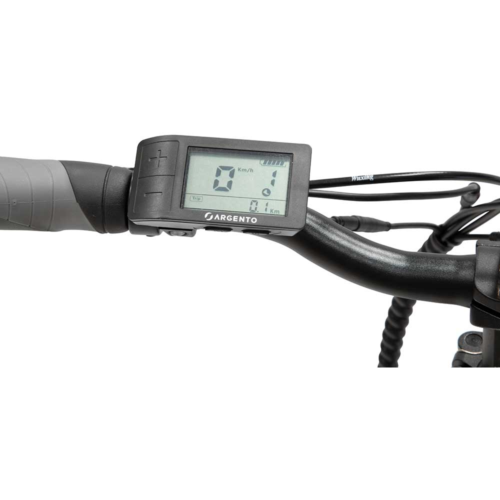 Bicicleta asistata electric ARGENTO E-MOBILITY Bi Max+ Fat eBike, roata 20", motor 250W, viteza max 25 Km/h, negru