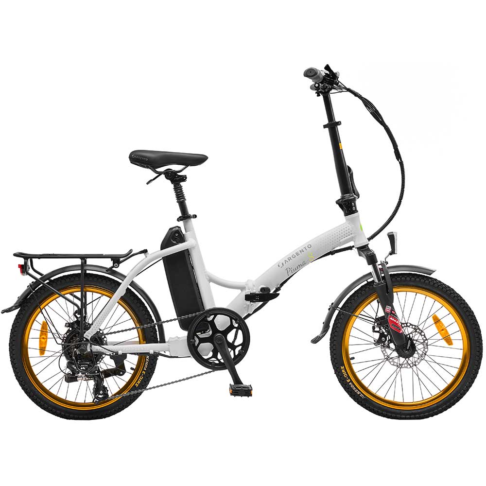Bicicleta asistata electric ARGENTO E-MOBILITY Piuma-S, roata 20", motor 250W, viteza max 25Km/h, alb