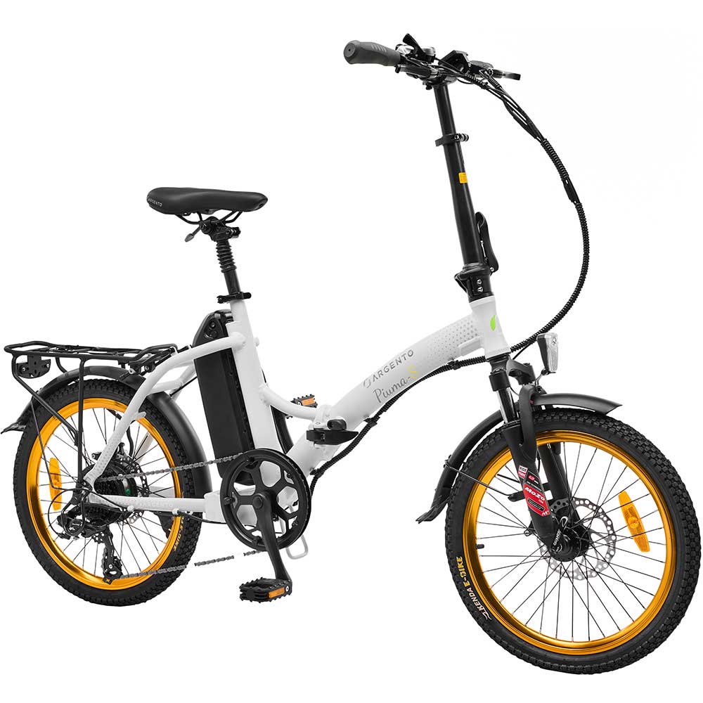 Bicicleta asistata electric ARGENTO E-MOBILITY Piuma-S, roata 20", motor 250W, viteza max 25Km/h, alb