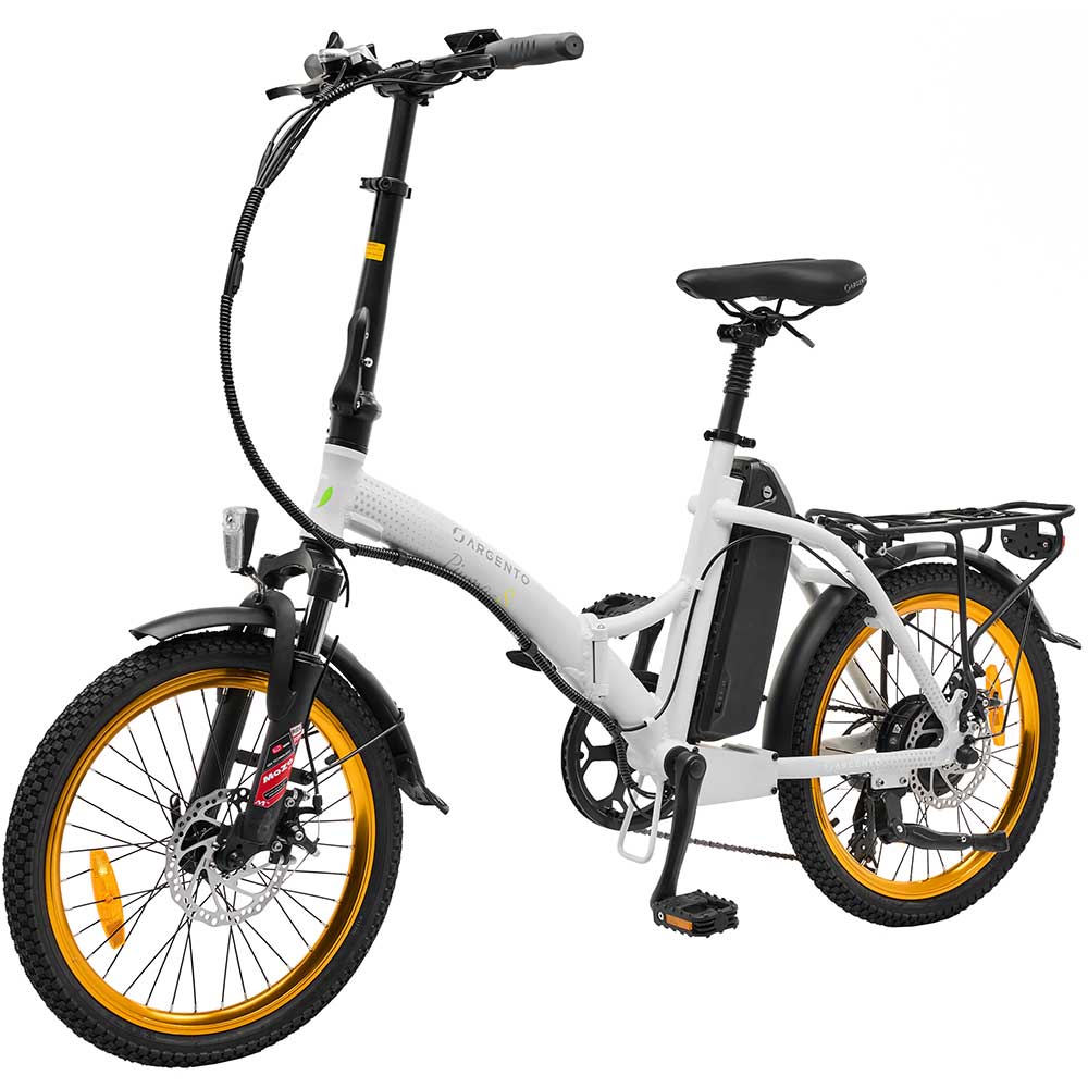 Bicicleta asistata electric ARGENTO E-MOBILITY Piuma-S, roata 20", motor 250W, viteza max 25Km/h, alb