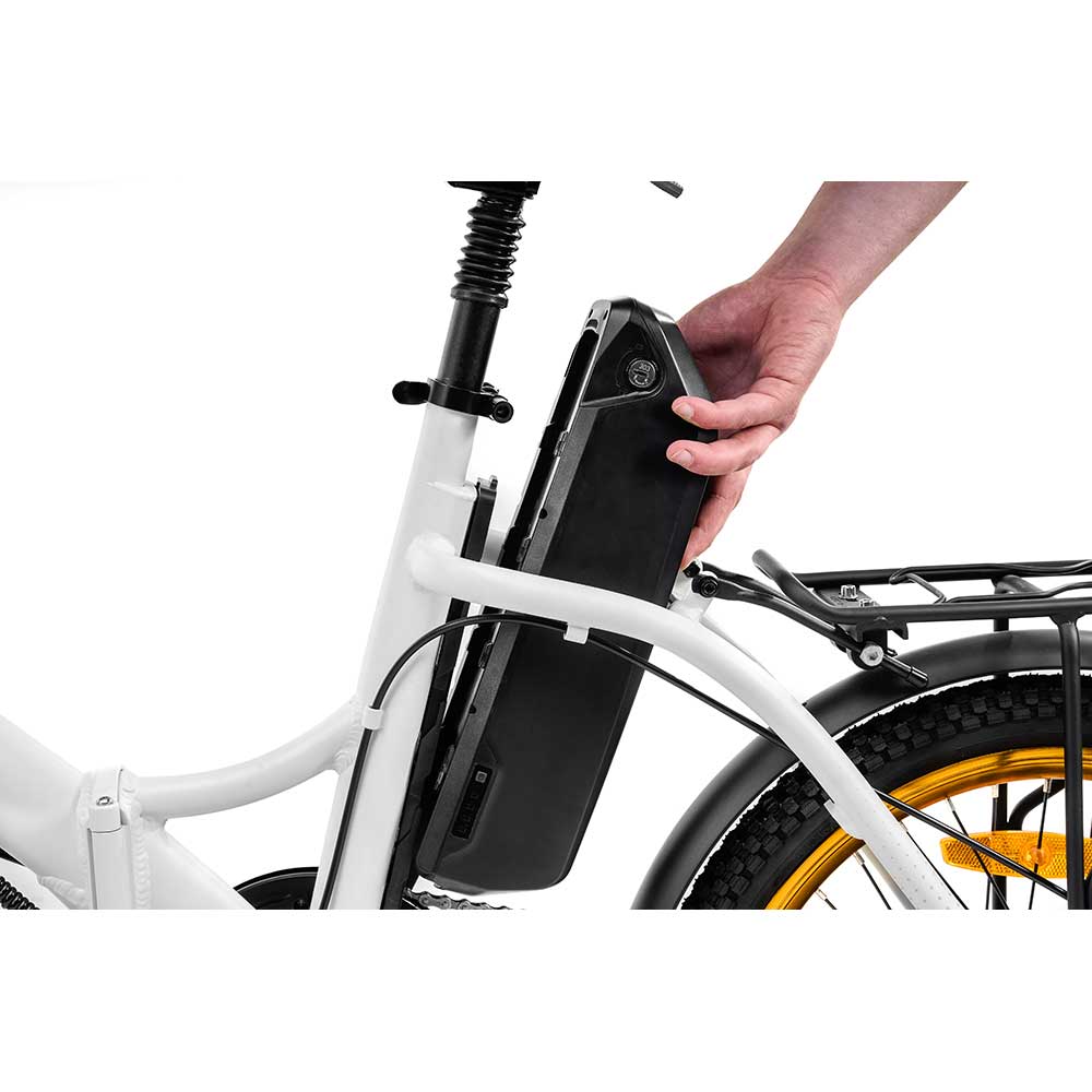 Bicicleta asistata electric ARGENTO E-MOBILITY Piuma-S, roata 20", motor 250W, viteza max 25Km/h, alb