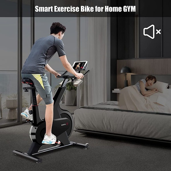 Bicicleta spinning YESOUL YM1, volanta 7.5kg, 100 trepte, greutate suportata 100kg, negru