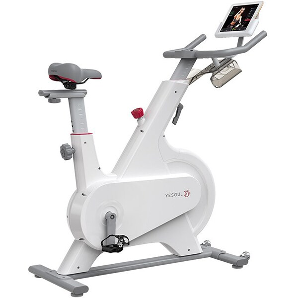 Bicicleta spinning YESOUL YM1, volanta 7.5kg, 100 trepte, greutate suportata 100kg, alb