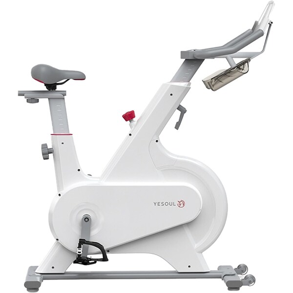 Bicicleta spinning YESOUL YM1, volanta 7.5kg, 100 trepte, greutate suportata 100kg, alb