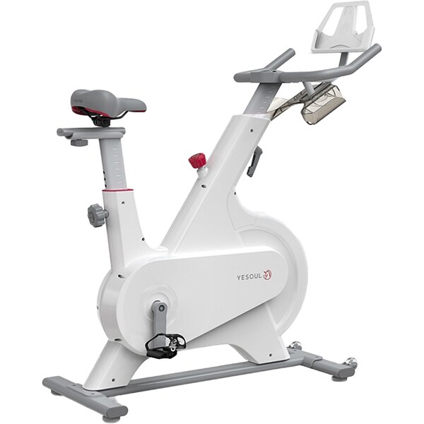 Bicicleta spinning YESOUL YM1, volanta 7.5kg, 100 trepte, greutate suportata 100kg, alb