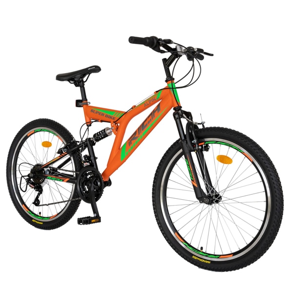 Bicicleta MTB-FS RICH R2649APN, 26", cadru otel, portocaliu-negru