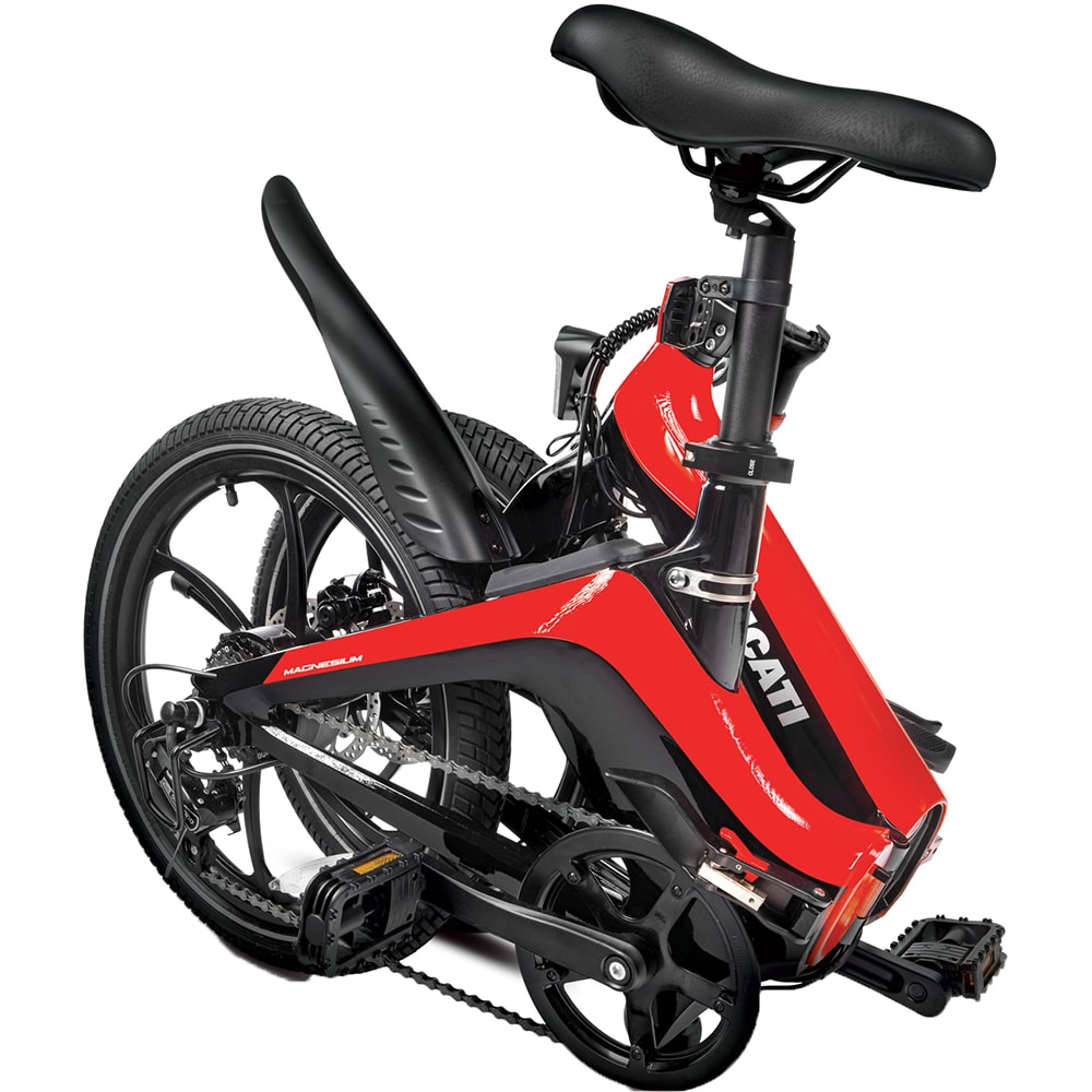 Bicicleta asistata electric DUCATI MG-20, roata 20", motor 250W, viteza max 25 Km/h, pliabila, negru-rosu
