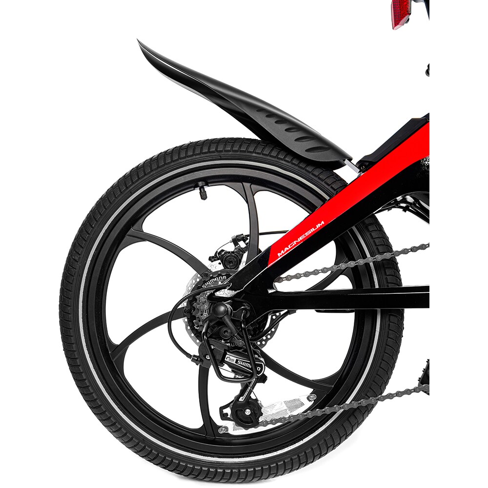 Bicicleta asistata electric DUCATI MG-20, roata 20", motor 250W, viteza max 25 Km/h, pliabila, negru-rosu