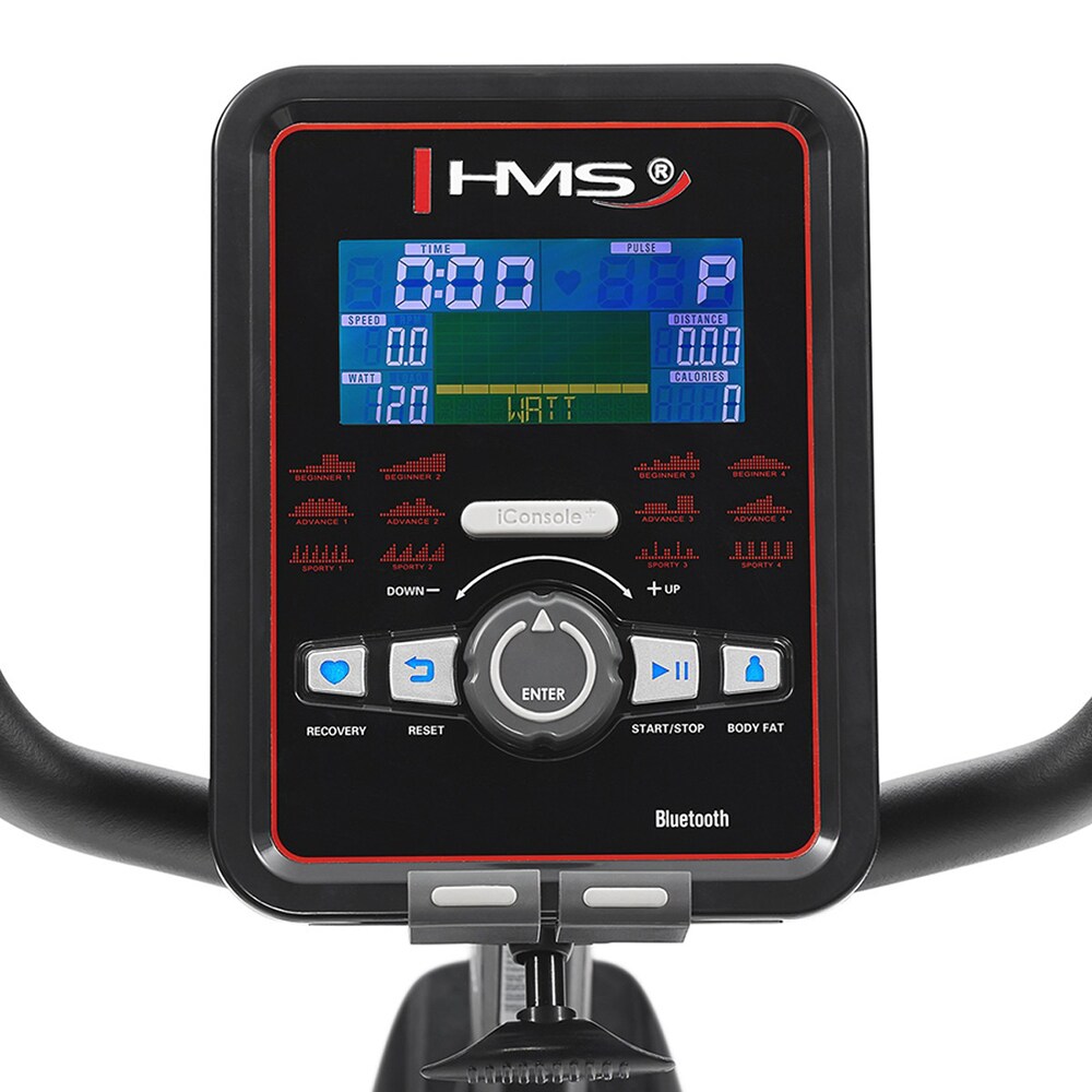 Bicicleta fitness magnetica HMS R5814-I, volanta 9kg, 19 trepte, greutate suportata 150kg