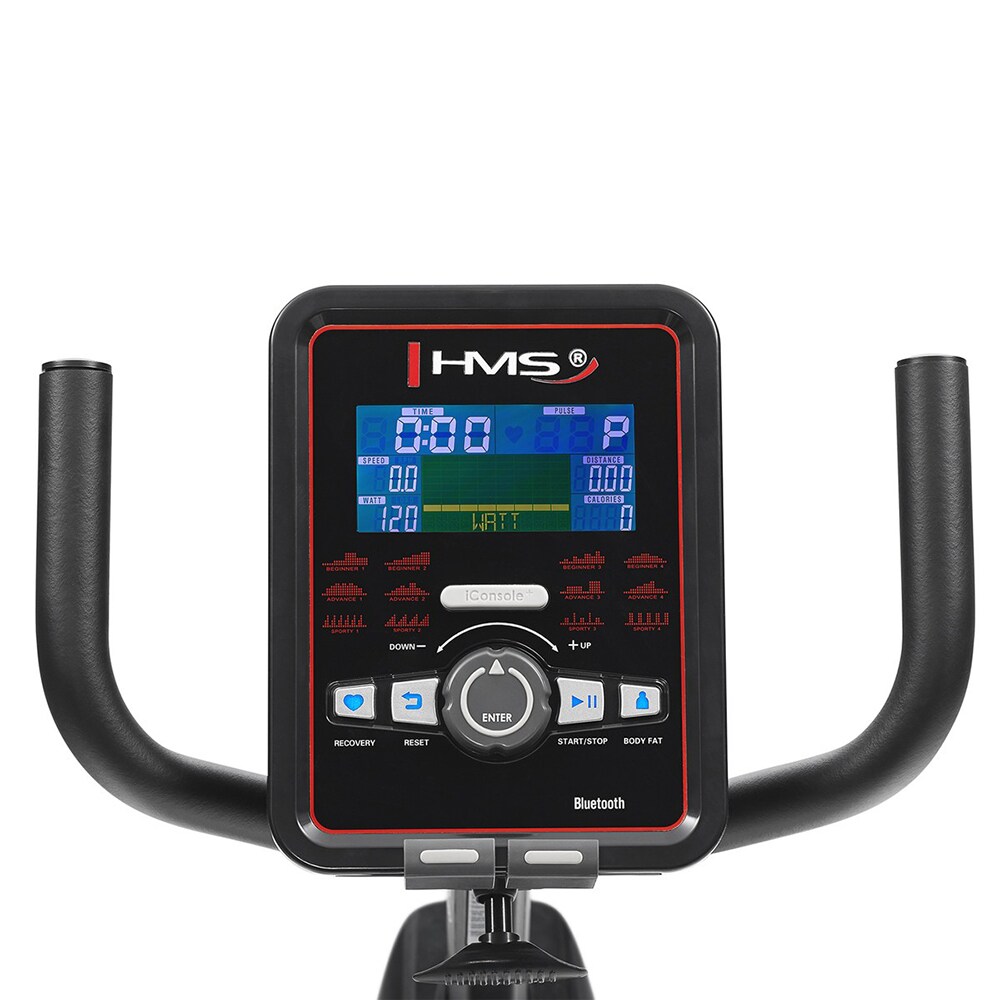 Bicicleta fitness magnetica HMS R5814-I, volanta 9kg, 19 trepte, greutate suportata 150kg
