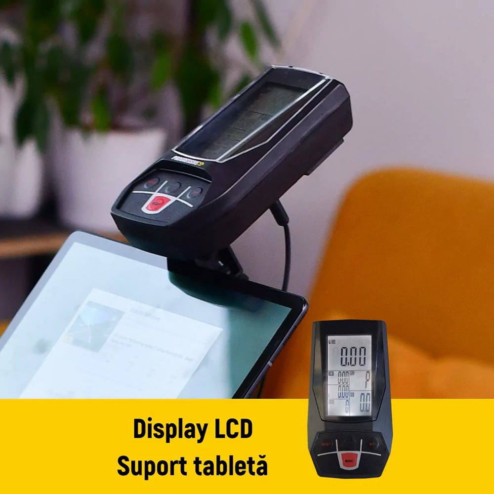 Bicicleta spinning PROGRESSIVE SX2000, volanta 15 kg, greutate suportata 120 kg, negru