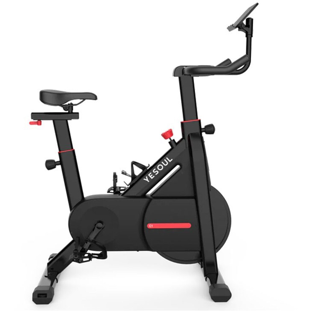 Bicicleta spinning YESOUL C1A, volanta 6kg, 100 trepte, greutate suportata 120kg, negru