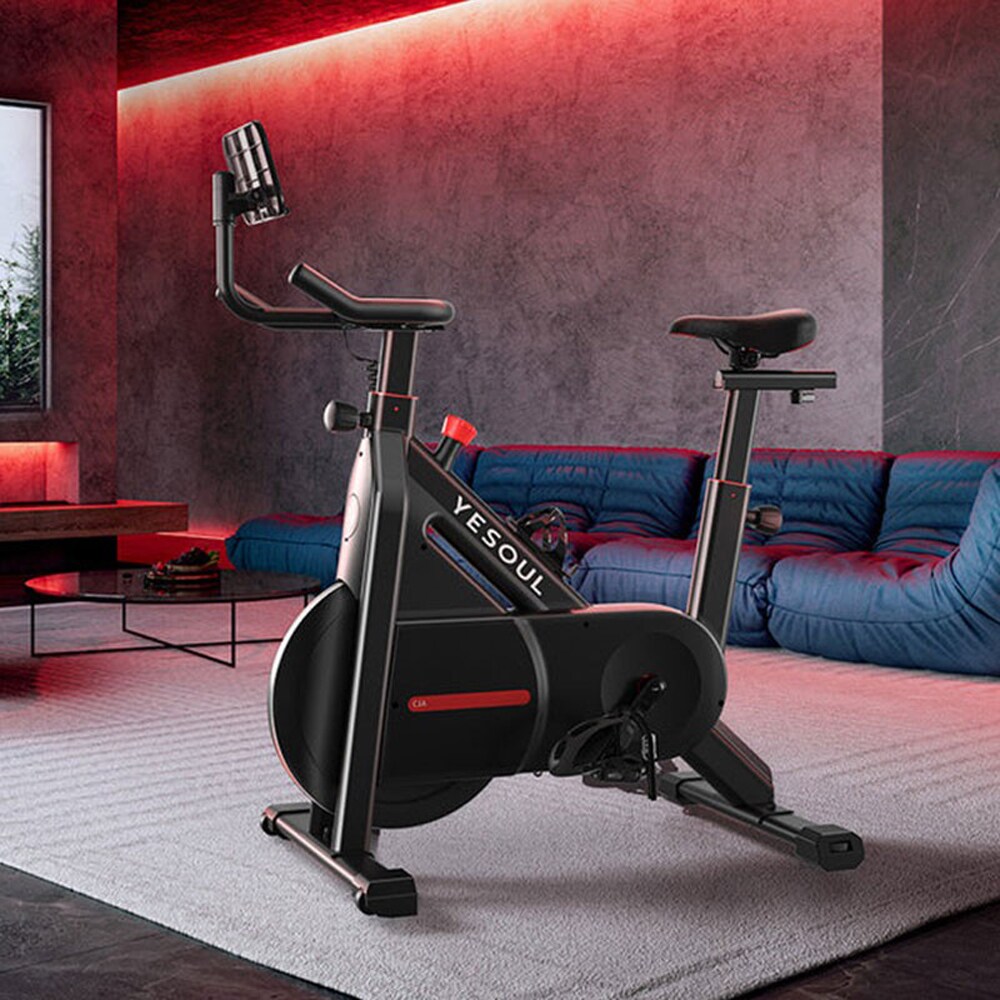 Bicicleta spinning YESOUL C1A, volanta 6kg, 100 trepte, greutate suportata 120kg, negru