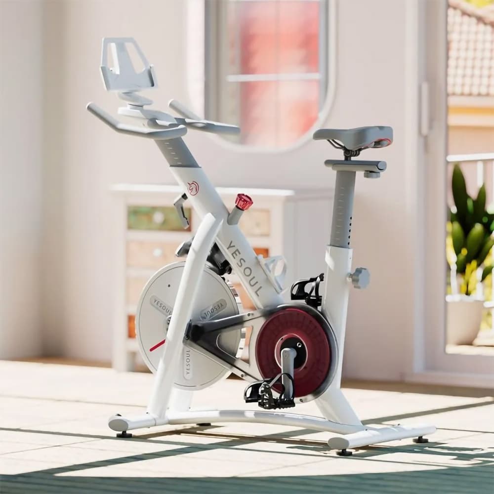 Bicicleta spinning YESOUL S3, volanta 6.5kg, 100 trepte, greutate suportata 120kg