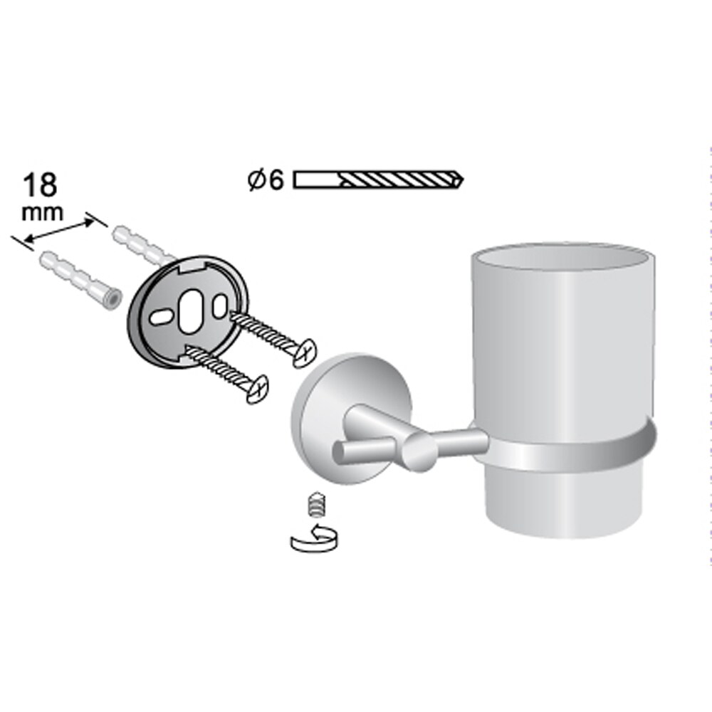 Pahar baie BISK Foryou 01174, crom