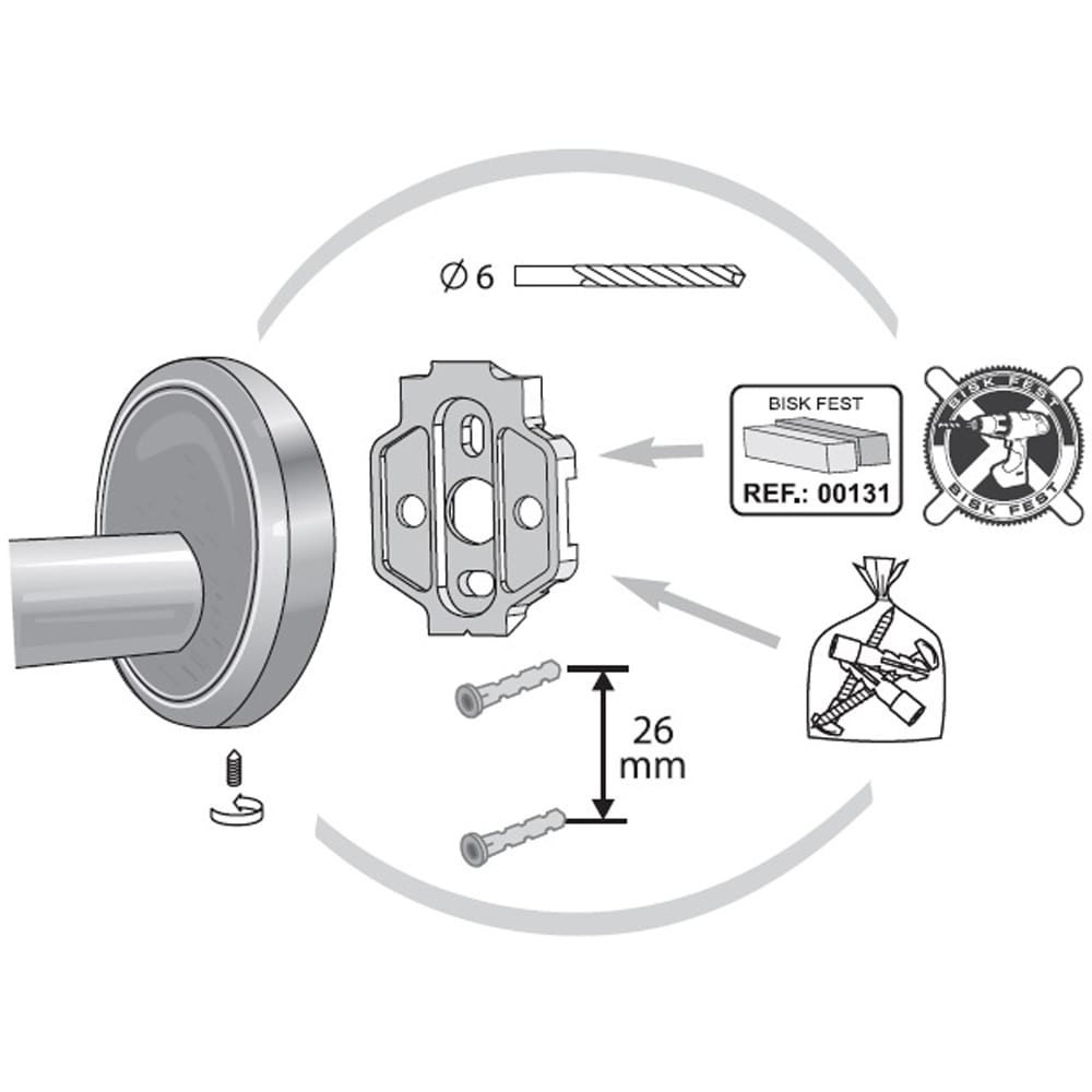 Suport prosop dublu BISK Sensation 03093, 61 cm, crom