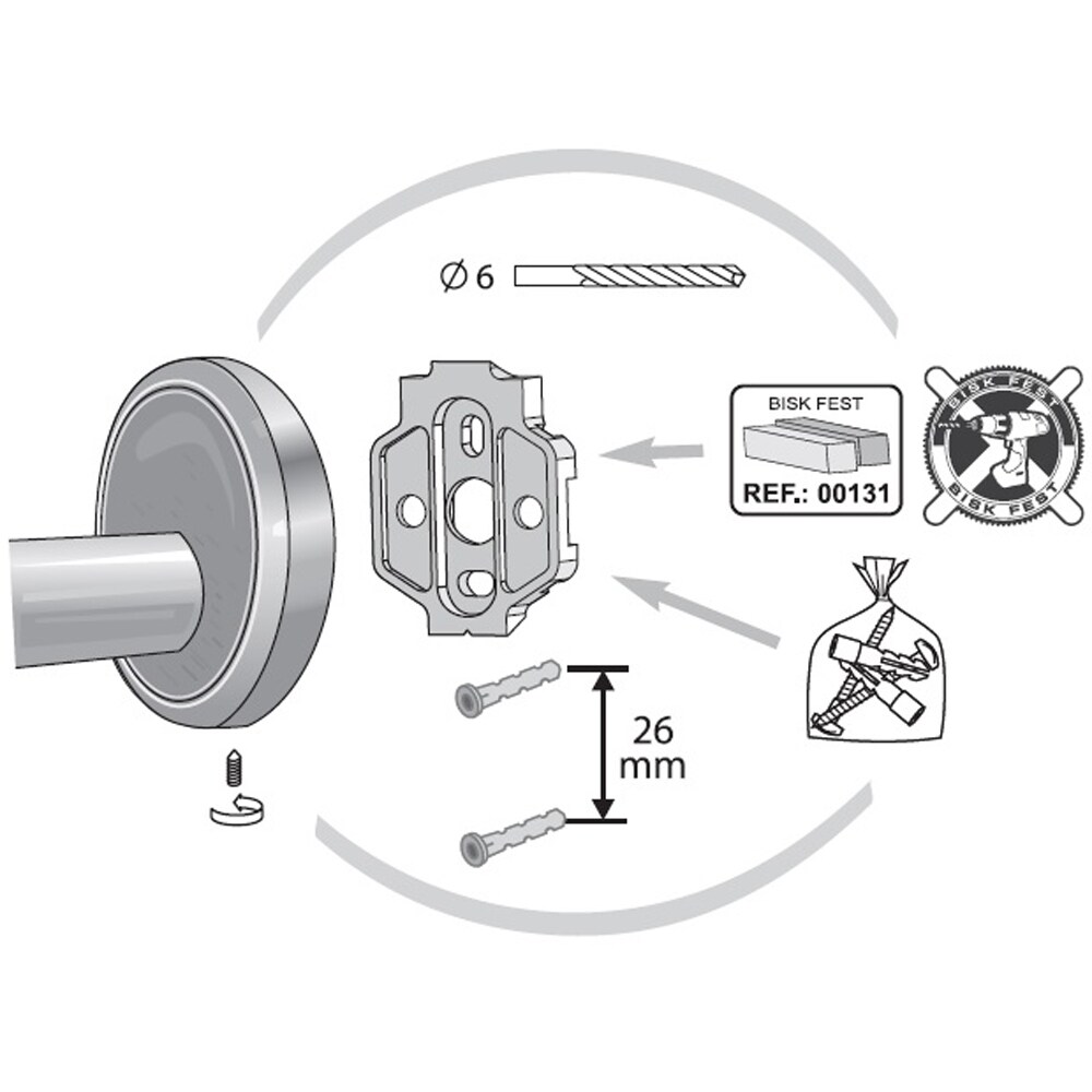 Set perie toaleta BISK Sensation 03094, crom