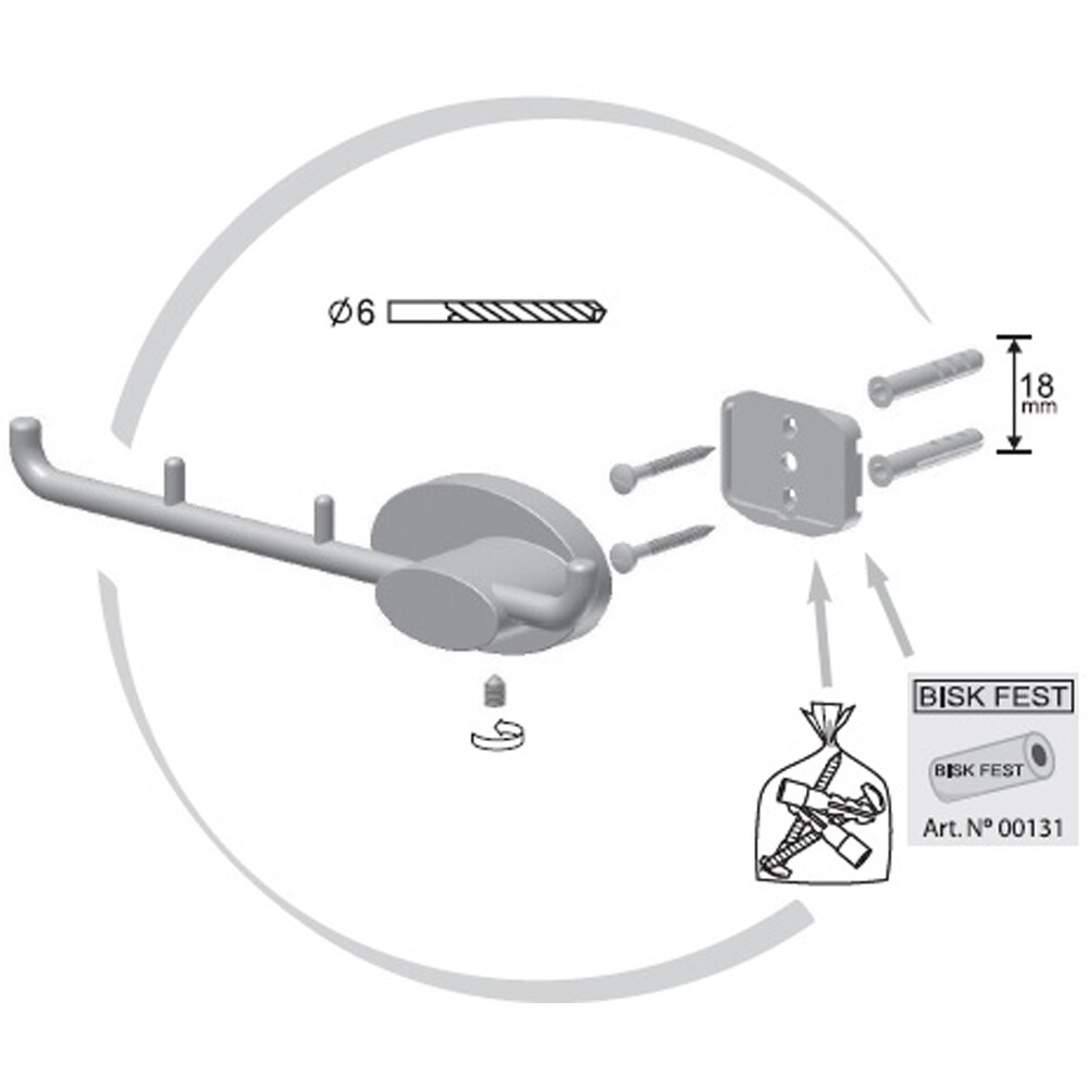 Suport hartie igienica BISK Side 03128, nichel
