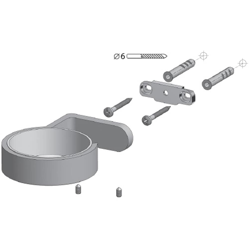 Etajera baie BISK Natura 04307, 47 cm, crom