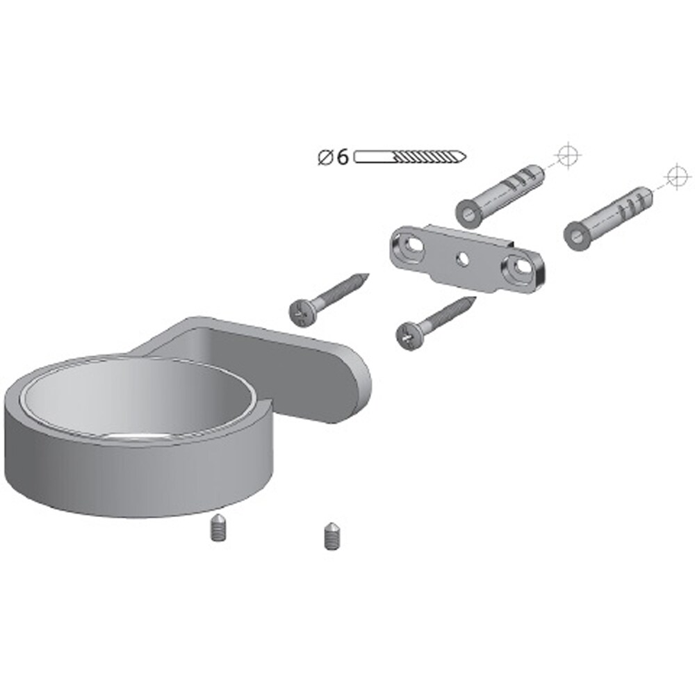 Set perie toaleta BISK Natura 04308, crom