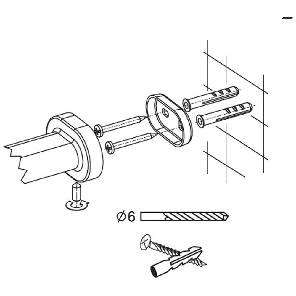 Suport prosop tip inel BISK Go 07025, 16 cm, crom