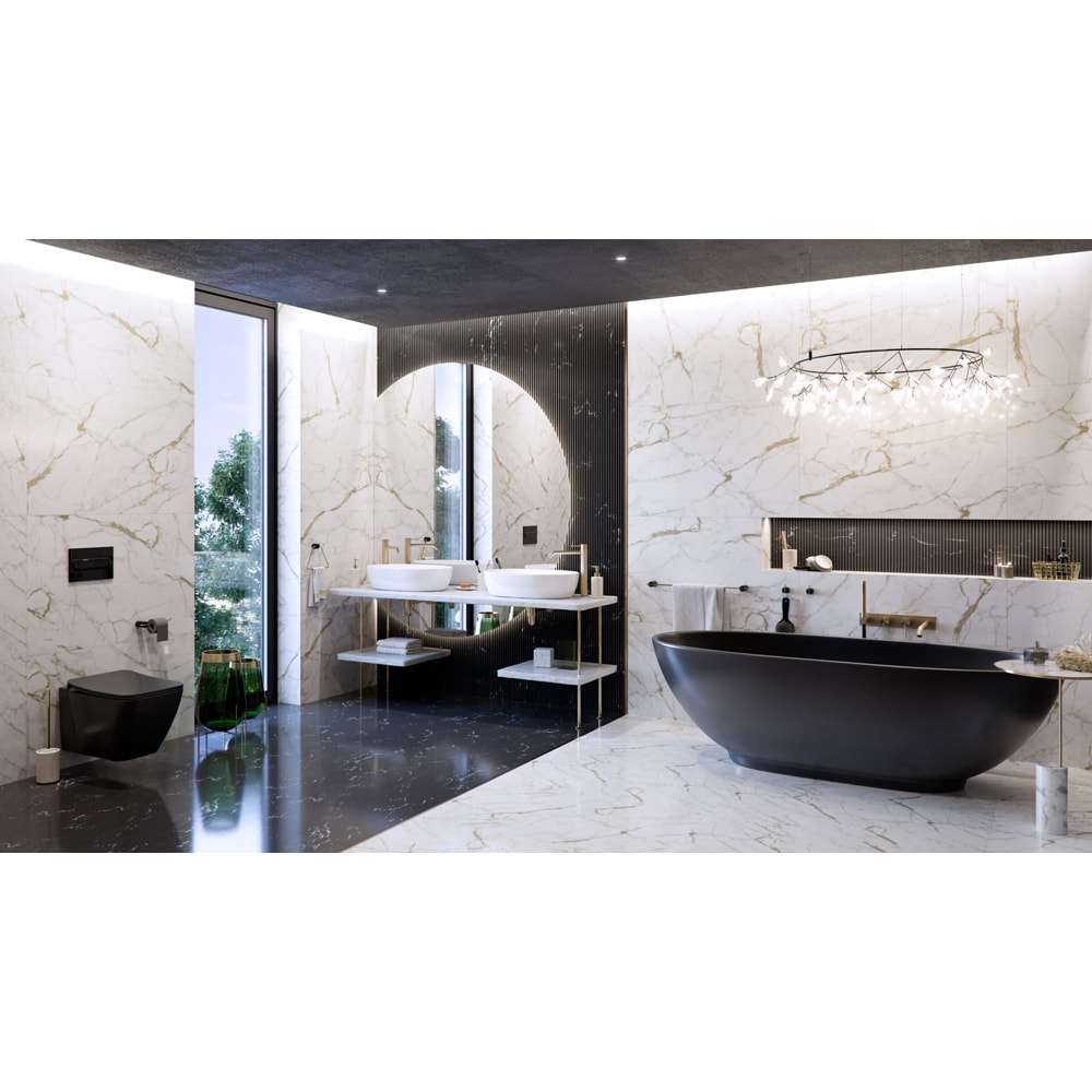 Suport prosop BISK Sintra 08307, 60 cm, negru-auriu