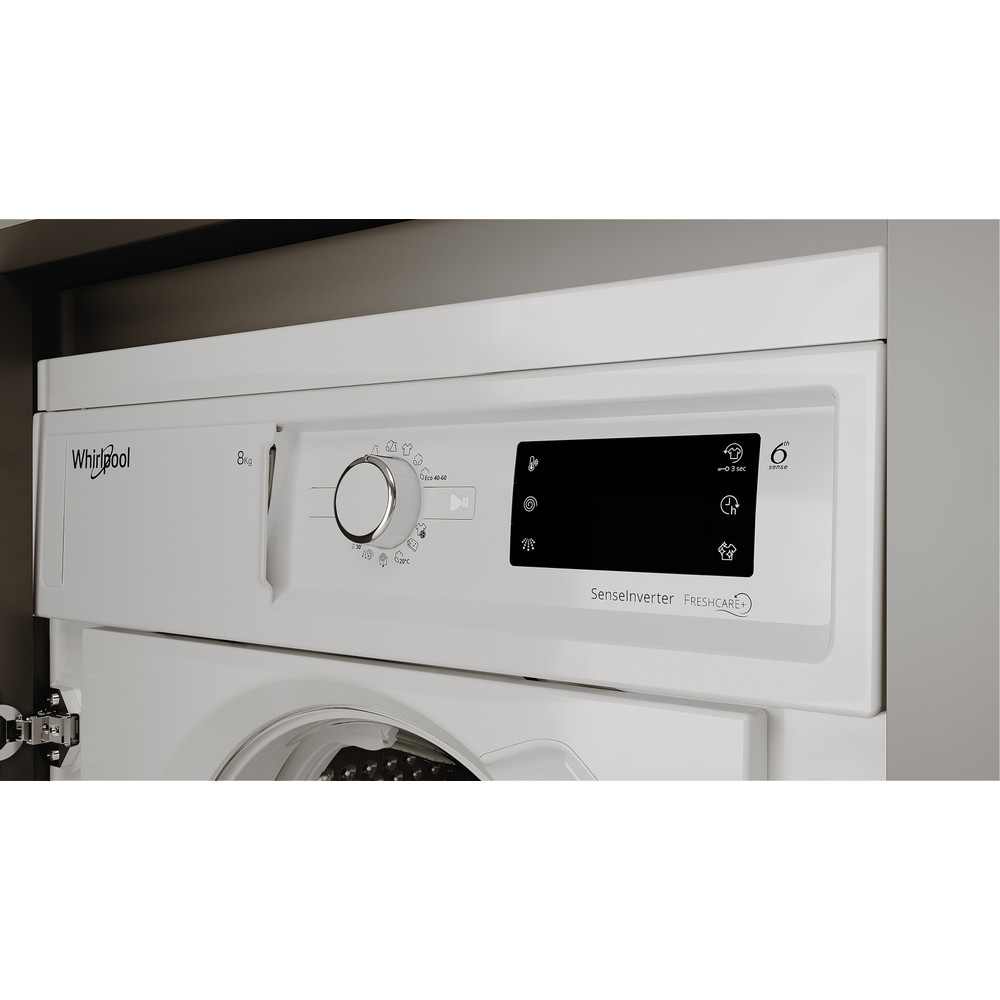 Masina de spalat rufe incorporabila WHIRLPOOL BI WMWG 81486E EU, 6th Sense, 8 kg, 1400rpm, Clasa A, alb